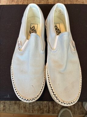 Vans Light Blue Canvas Slip-On Loafers